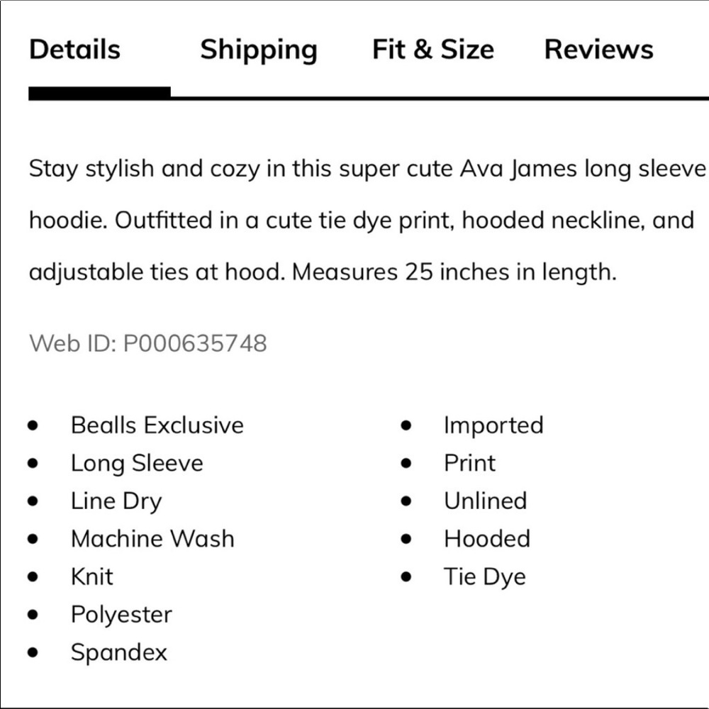 NWT Ava James Women’s Tie-Dye Waffle Knit Hoodie - Picture 4 of 8